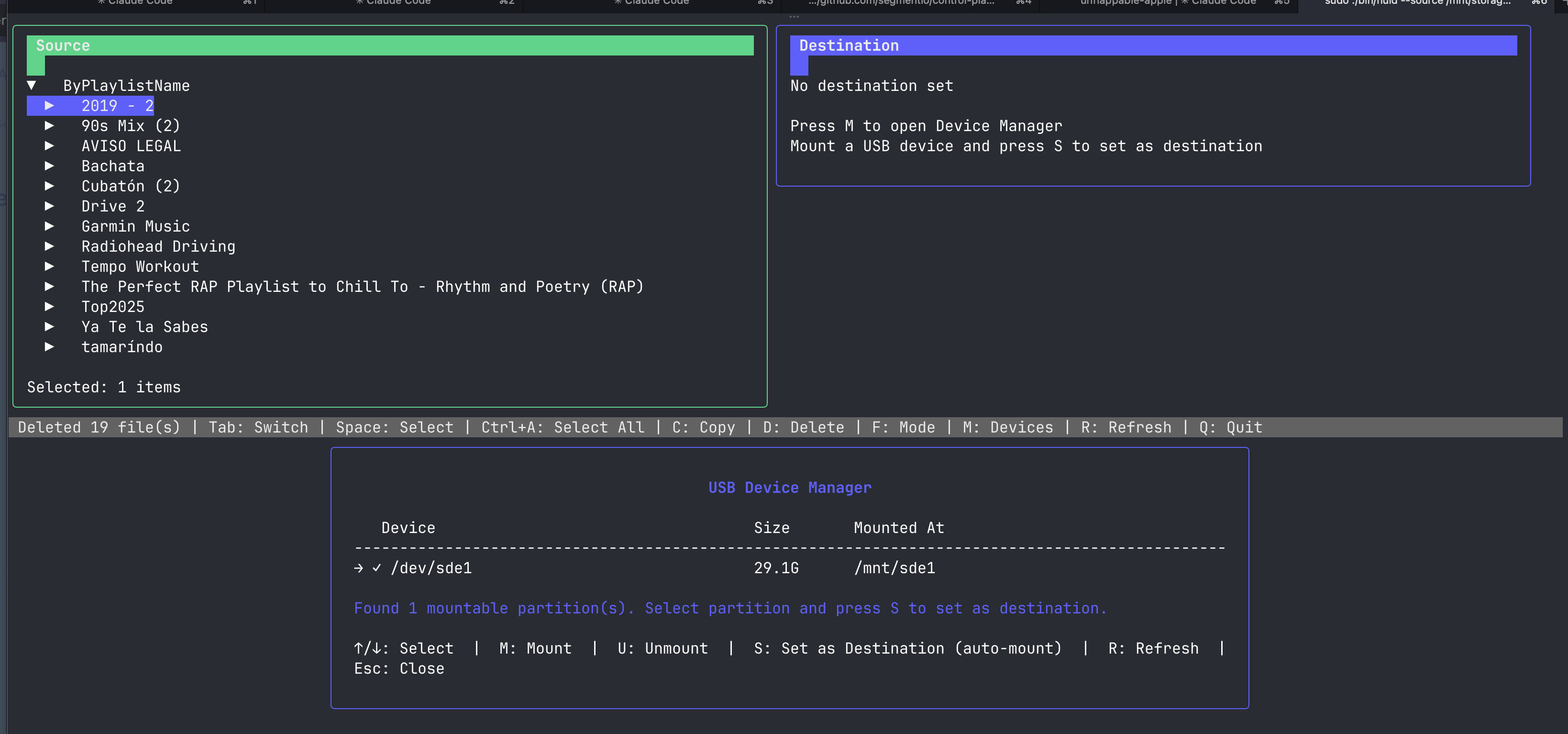 Fluid selecting files